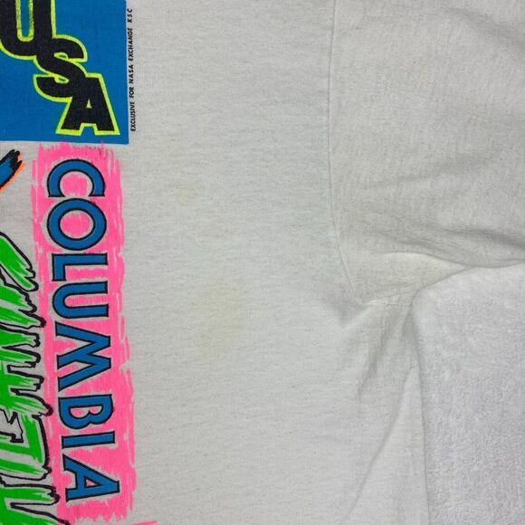 Vintage Hanes 90's Graphic Shirt Nasa Colorful Adult Extra Large Short Sleeve - Picture 6 of 15